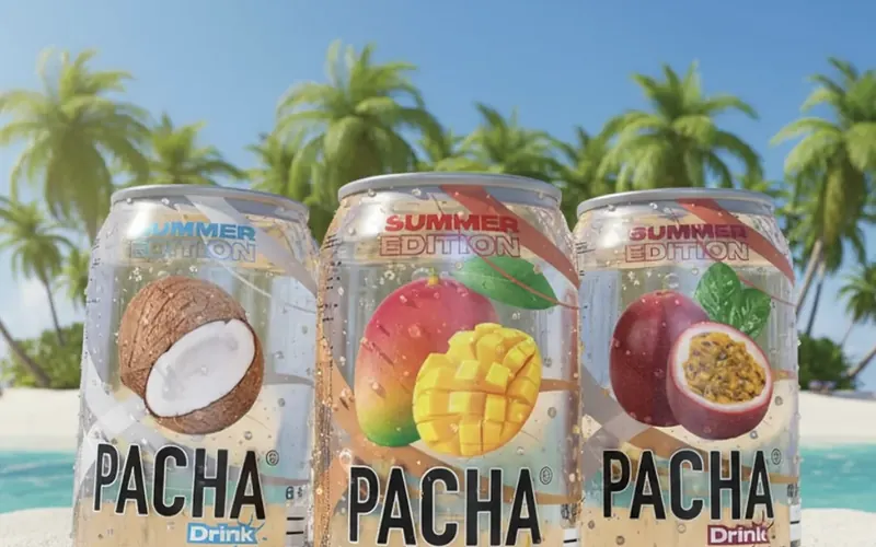 Canettes Pacha Drink, identité visuelle et packaging